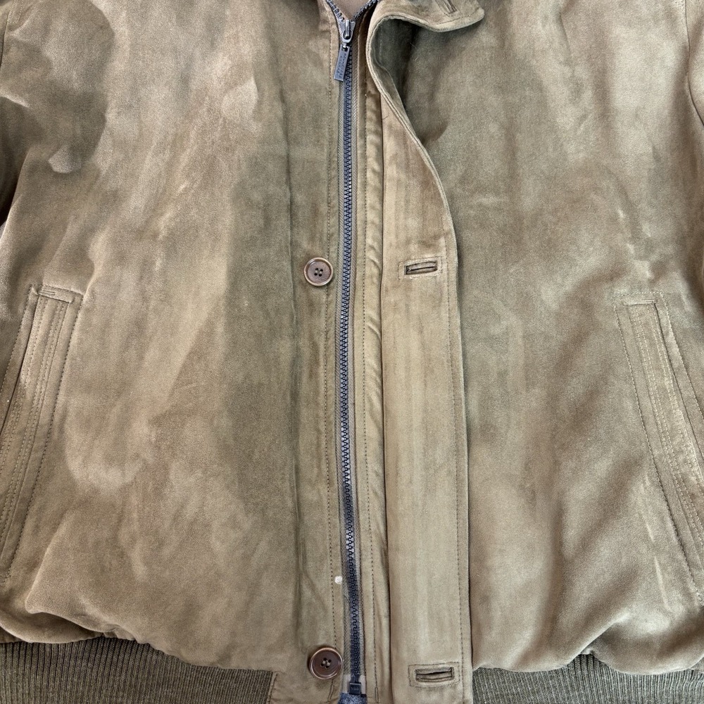 Roundtree & Yorke Mens Bomber Jacket Xl Thinsulate Insulated Full Zip Suede Look - Picture 4 of 16